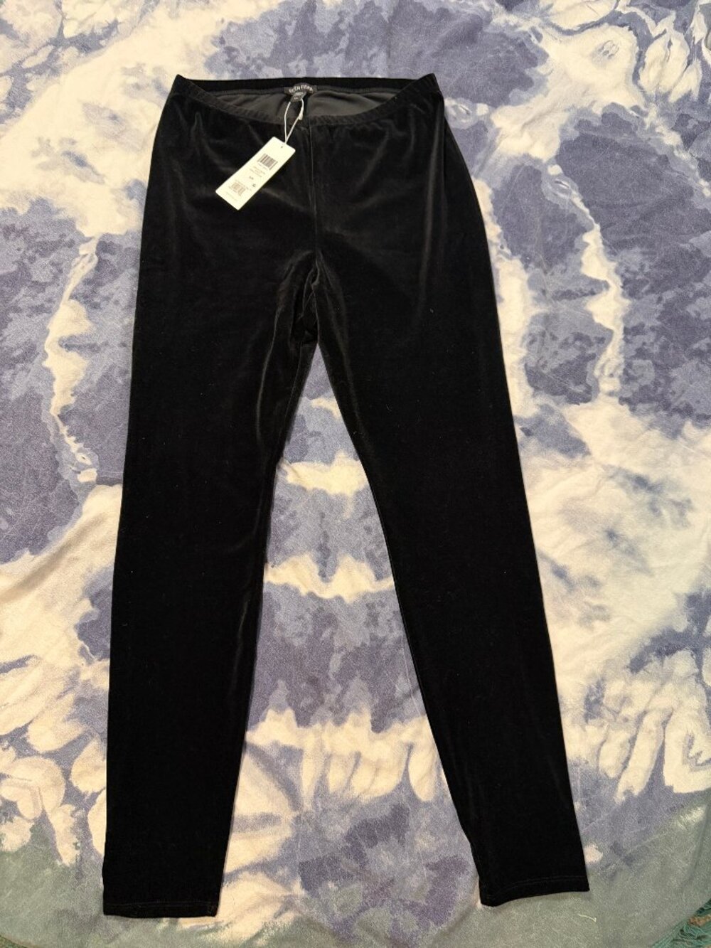 Eileen Fisher Black Velvet Ankle Leggings Size S NWT
